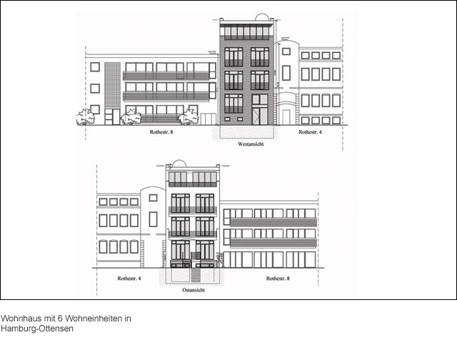 Architektenprojekt: Wohnhauses mit sechs Wohneinheiten in Hamburg-Ottensen