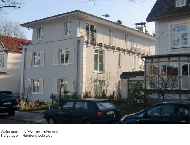 Architekturprojekt eines Wohnhauses mit 3 Wohneinheiten und Tiefgarage